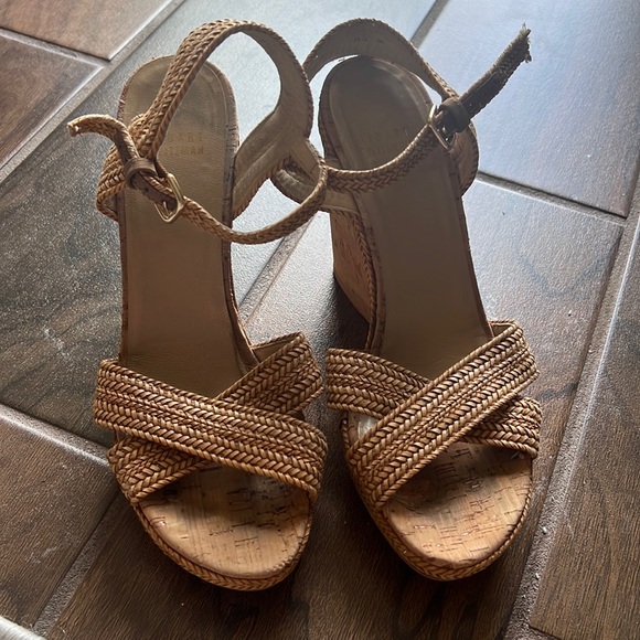 Stuart Weitzman Minx cork woven sandal - Picture 1 of 11